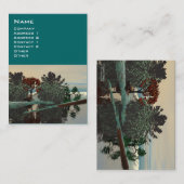 ALIEN LANDSCAPE,TREES LAGOON HYPERION Sci Fi Green Visitekaartje (Voorkant / Achterkant)