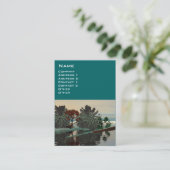 ALIEN LANDSCAPE,TREES LAGOON HYPERION Sci Fi Green Visitekaartje (Staand voorkant)