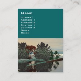 ALIEN LANDSCAPE,TREES LAGOON HYPERION Sci Fi Green Visitekaartje