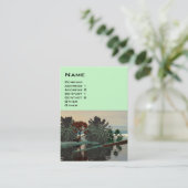 ALIEN LANDSCAPE,TREES LAGOON HYPERION Sci Fi Green Visitekaartje (Staand voorkant)