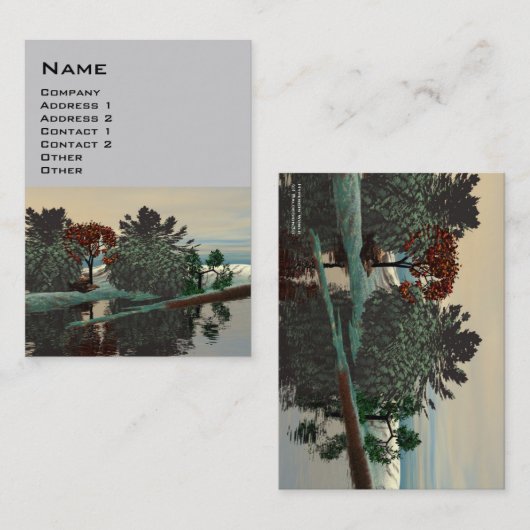 ALIEN LANDSCAPE,TREES LAGOON HYPERION Sci Fi grijs Visitekaartje (Voorkant / Achterkant)