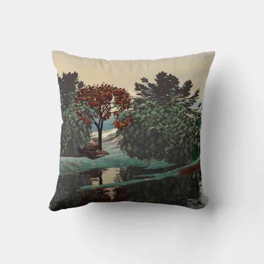 ALIEN LANDSCAPE,TREES,LAGOON HYPERION Sci Fi Kussen (Achterkant)