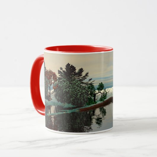 ALIEN LANDSCAPE,TREES,LAGOON HYPERION Sci Fi Mok (Voorkant links)