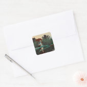 ALIEN LANDSCAPE,TREES,LAGOON HYPERION Sci Fi Vierkante Sticker (Envelop)