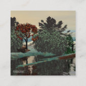 ALIEN LANDSCAPE,TREES LAGOON HYPERION Sci Fi Vierkante Visitekaartje (Achterkant)