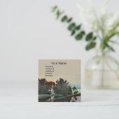 ALIEN LANDSCAPE,TREES LAGOON HYPERION Sci Fi Vierkante Visitekaartje (Staand voorkant)