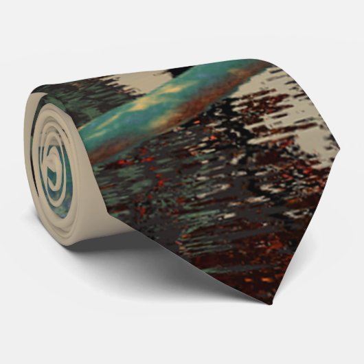 ALIEN LANDSCAPE,TREES,LAGOON IN HYPERION Sci_Fi Stropdas (Opgerold)