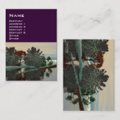 ALIEN LANDSCHAPE, BOMEN EN LAGOON Sci Fi Paars Visitekaartje (Voorkant / Achterkant)