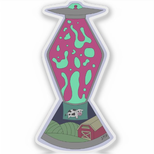 Alien Lava Lamp Sticker (Voorkant)