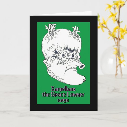 Alien Lawyer Pun DIVORCE Kaart (Gele Bloem)