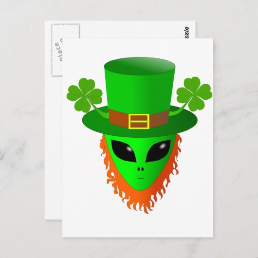 Alien Leprechaun Briefkaart (Voorkant / Achterkant)