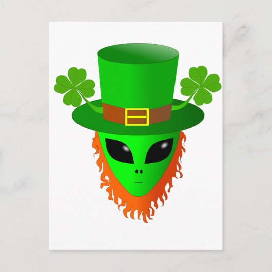 Alien Leprechaun Briefkaart (Voorkant)