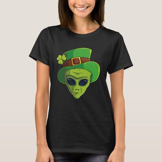 Alien Leprechaun St Patrick s Day Irish Shamrock M T-shirt (Voorkant)