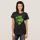 Alien Leprechaun St Patrick s Day Irish Shamrock M T-shirt (Voorkant volledig)