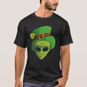Alien Leprechaun St Patrick's Day Ierse Shamrock M T-shirt (Voorkant)