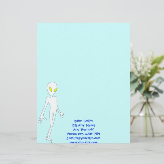 Alien Letterhead-Sjabloon Briefhoofd Ontwerp (Staand voorkant)
