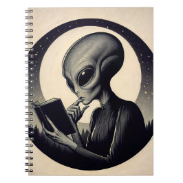 Alien lezen boek  kunst notitieboek