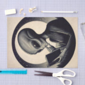 Alien lezen boek  kunst tissuepapier (Craft)