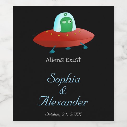 Alien Life Wijn Etiket (Enkel label)