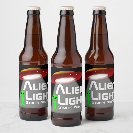 Alien Light Storm Area 51 Bier Etiket (Flessen)