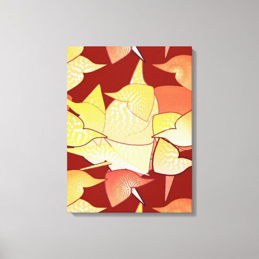 "Alien Lilies" Abstract - Rust en goud Canvas Afdruk (Voorkant)