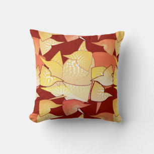 "Alien Lilies" Abstract - Rust en goud Kussen