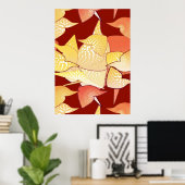 "Alien Lilies" Abstract - Rust en goud Poster (Thuiskantoor)