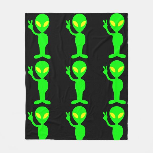 ALIEN LITTLE GREEN MAN BLANKET FLEECE DEKEN (Voorkant)