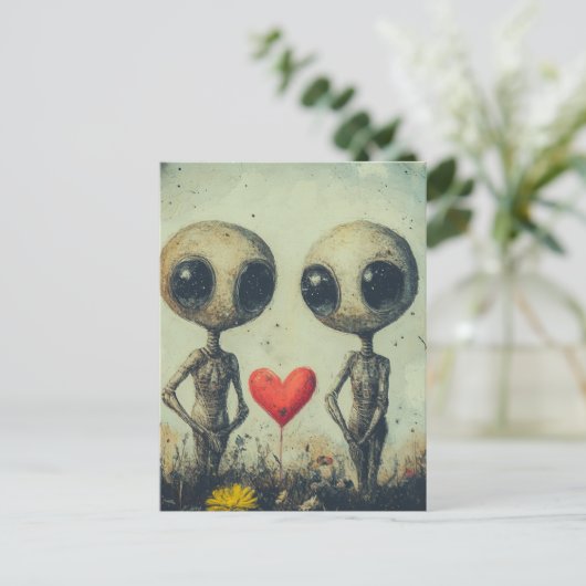 Alien Love Briefkaart (Staand voorkant)