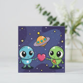 Alien Love Buddies Kaart (Staand voorkant)