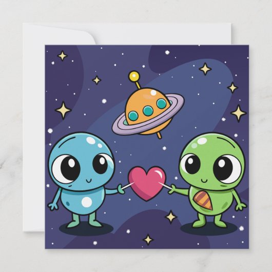 Alien Love Buddies Kaart (Voorkant)