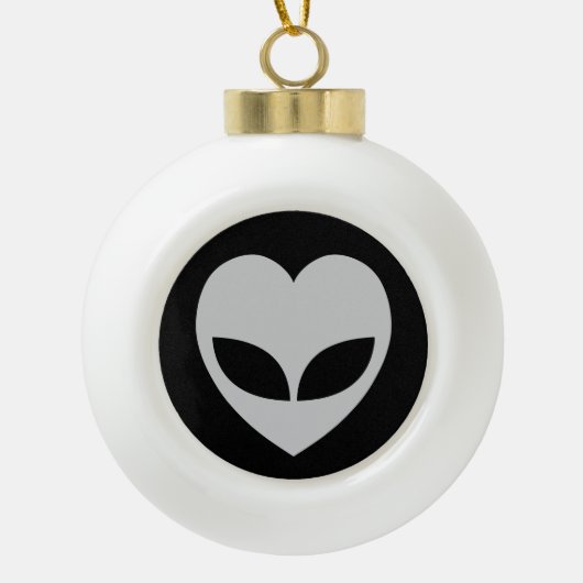 Alien Love Heart Ceramic Ball-kerstversiering Keramische Bal Ornament (Voorkant)