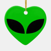 Alien Love Heart Ceramic Ornament (Voorkant)