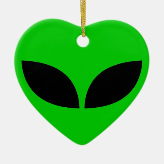 Alien Love Heart Ceramic Ornament (Voorkant)