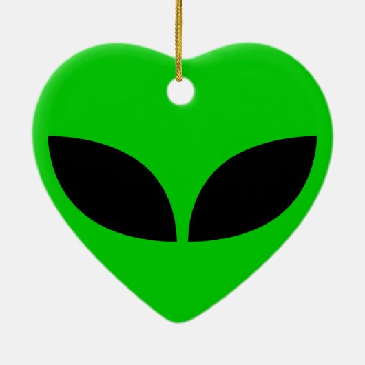 Alien Love Heart Ceramic Ornament (Achterkant)