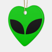 Alien Love Heart Ceramic Ornament (Links)