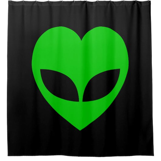 Alien Love Heart Douchegordijn (Voorkant)