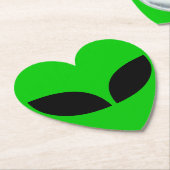 Alien Love Heart Kartonnen Onderzetters (Gekanteld)