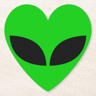 Alien Love Heart Kartonnen Onderzetters