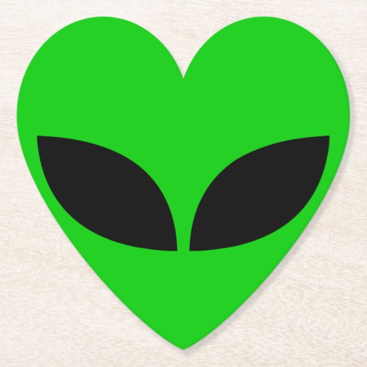 Alien Love Heart Kartonnen Onderzetters (Voorkant)
