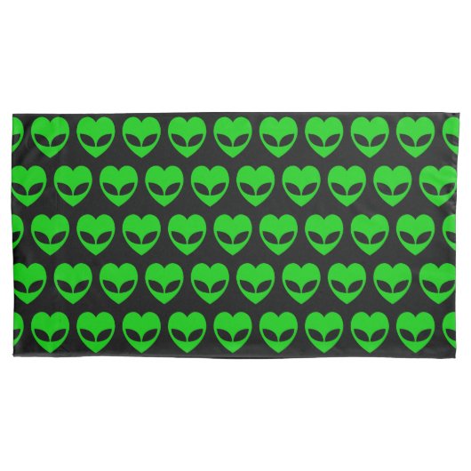 Alien Love Heart Kussensloop (Voorkant-Links)