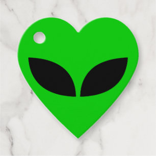 Alien Love Heart Papier Onderzetter Bedankjes Labels
