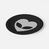 Alien Love Heart Papieren Bordje (Gekanteld)