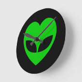 Alien Love Heart Ronde Klok (Hoek)