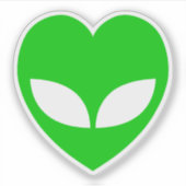 Alien Love Heart Sticker (Voorkant)