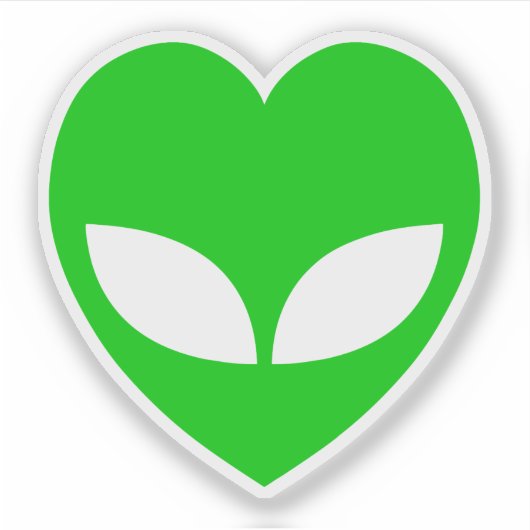 Alien Love Heart Sticker (Voorkant)