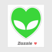 Alien Love Heart Sticker (Vel)