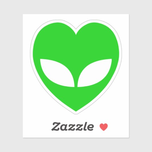 Alien Love Heart Sticker (Vel)