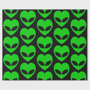 Alien Love Heart Wrapping Paper Cadeaupapier