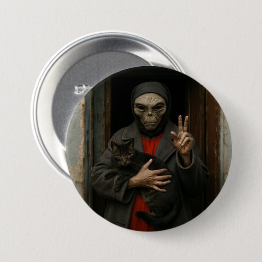 Alien Love Ronde Button 7,6 Cm (Voorkant /achterkant)
